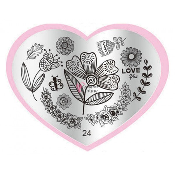 Matrita de Unghii din metal inima 7,1x5,6cm Heart 24